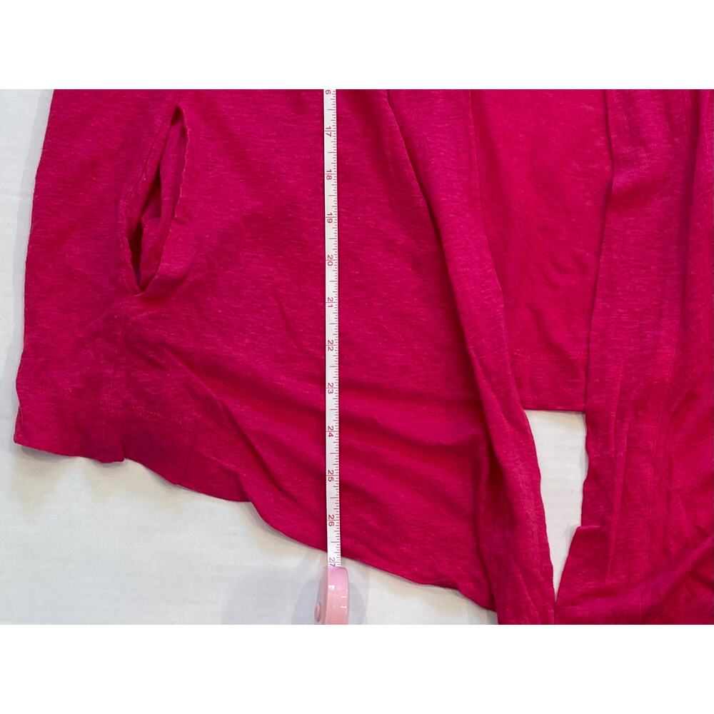 Calvin Klein Pink/Fuscia Linen Open Front Cardigan, Wrap, Drape, Asymmetrical L - Picture 9 of 9